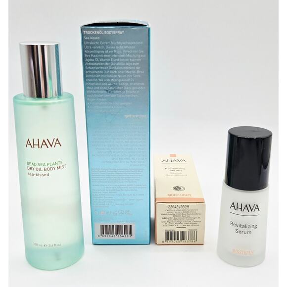 AHAVA Dead Sea Plant Dry Oil Body Mist~ 3.4 oz + Revitalizing Serum Moisture 1oz - Picture 2 of 8